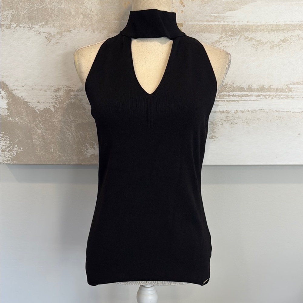 Michael Kors Keyhole Elegant Black Sleeveless Top